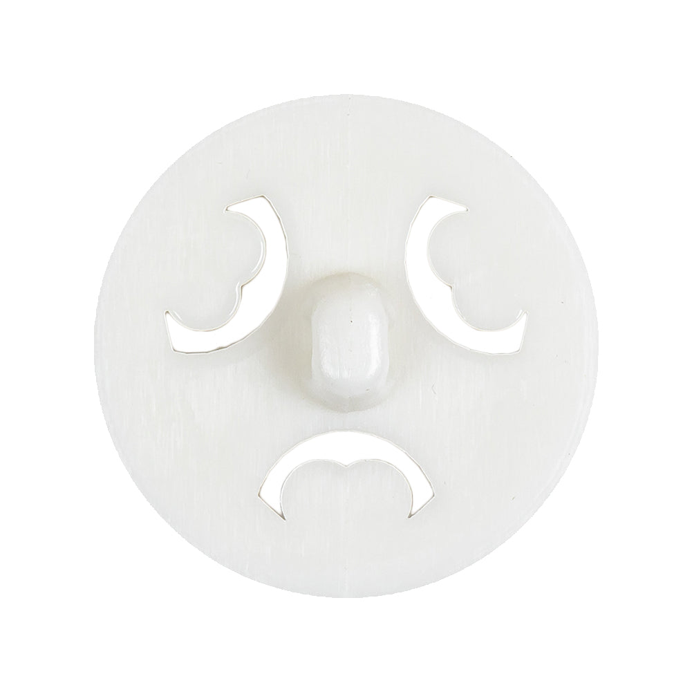 Italian White Studs and Hearts Open Framework Shank Back Button - 44L/28mm