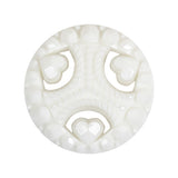 Italian White Studs and Hearts Open Framework Shank Back Button - 44L/28mm