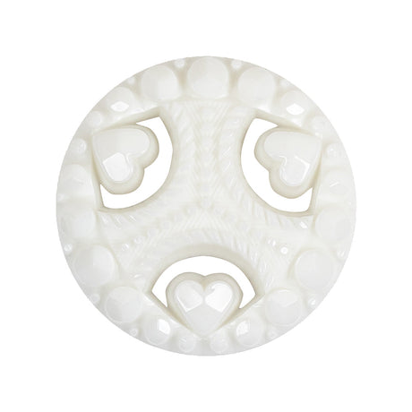 Italian White Studs and Hearts Open Framework Shank Back Button - 44L/28mm