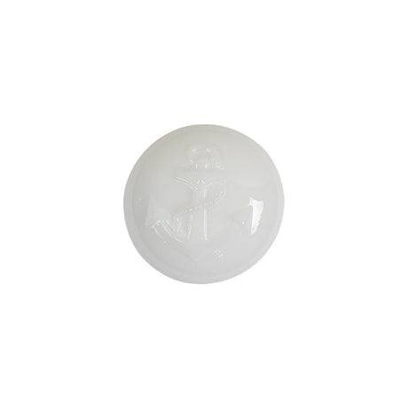 Italian White Anchor Embossed Shank Back Button - 24L/15mm