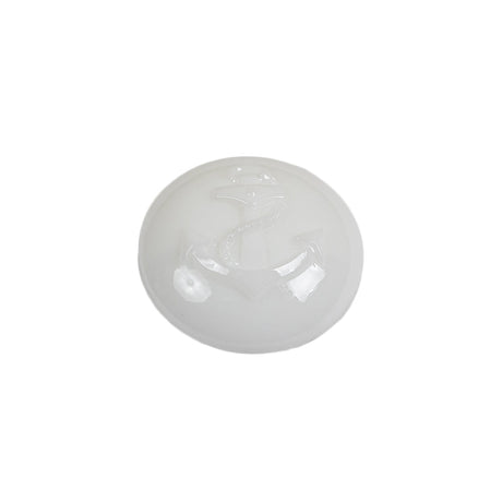 Italian White Anchor Embossed Shank Back Button - 32L/20mm