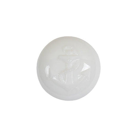 Italian White Anchor Embossed Shank Back Button - 32L/20mm