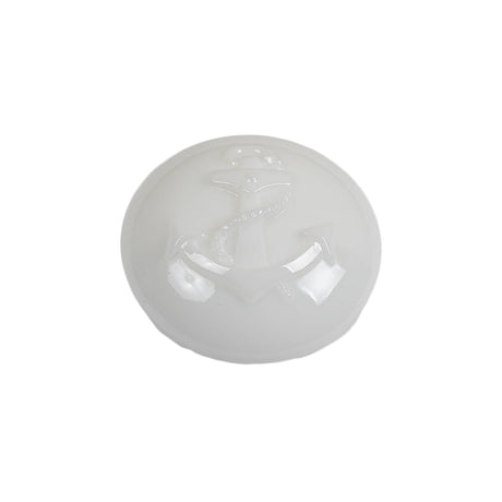 Italian White Anchor Embossed Shank Back Button - 36L/23mm