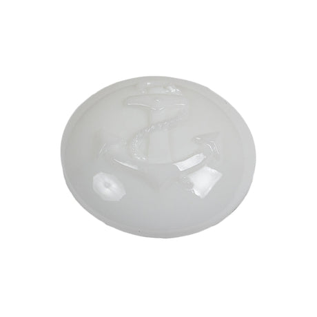 Italian White Anchor Embossed Shank Back Button - 40L/25.5mm