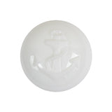 Italian White Anchor Embossed Shank Back Button - 40L/25.5mm