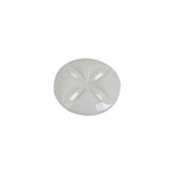 Italian White Floral Etched Shank Back Button - 24L/15mm