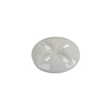 Italian White Floral Etched Shank Back Button - 30L/19mm
