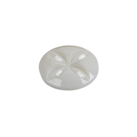 Italian White Floral Etched Shank Back Button - 30L/19mm