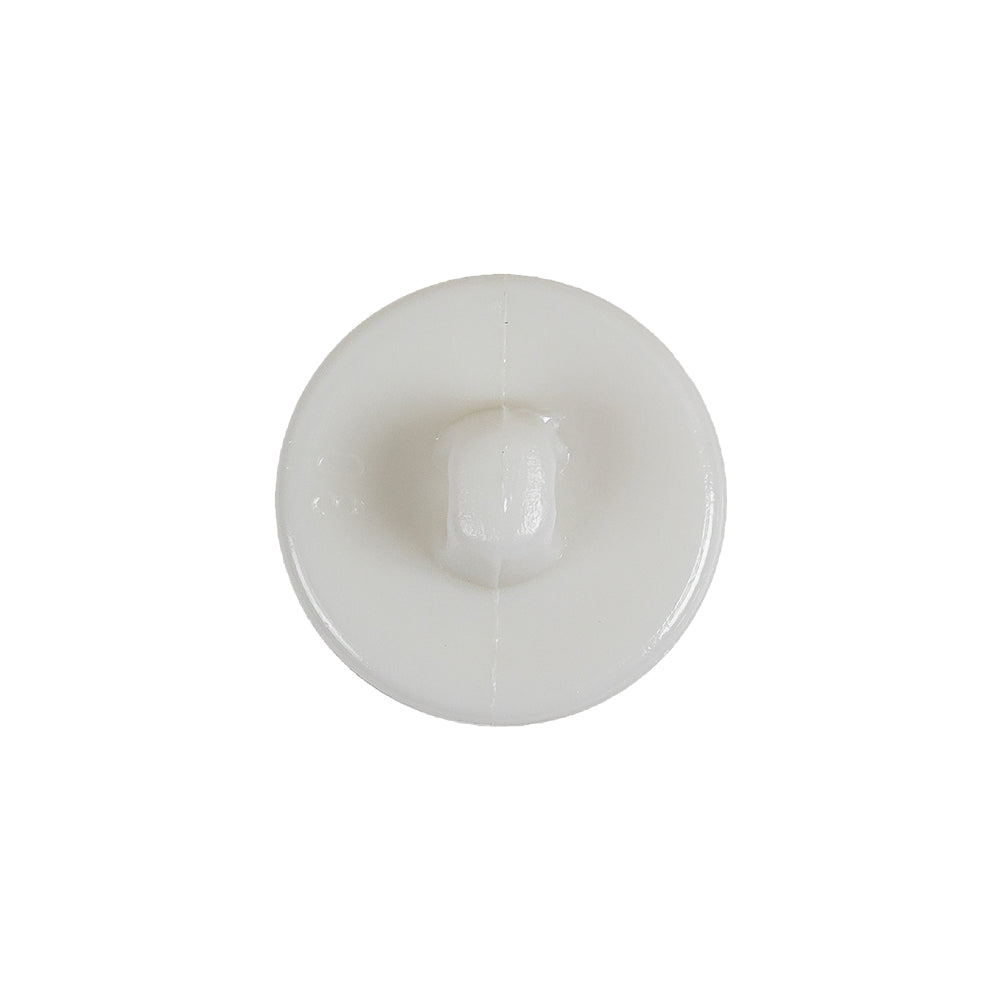 Italian White Floral Etched Shank Back Button - 30L/19mm