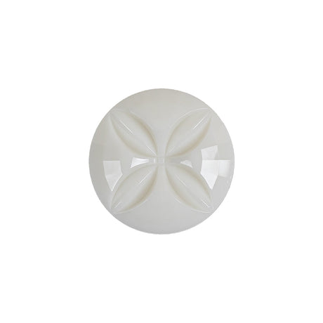 Italian White Floral Etched Shank Back Button - 30L/19mm