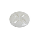 Italian White Floral Etched Shank Back Button - 36L/23mm