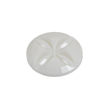 Italian White Floral Etched Shank Back Button - 36L/23mm