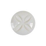 Italian White Floral Etched Shank Back Button - 36L/23mm