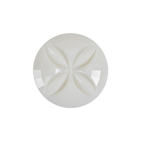 Italian White Floral Etched Shank Back Button - 36L/23mm
