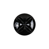 Italian Black Floral Etched Shank Back Button - 30L/19mm