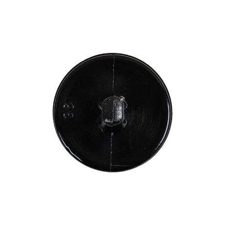 Italian Black Floral Etched Shank Back Button - 36L/23mm