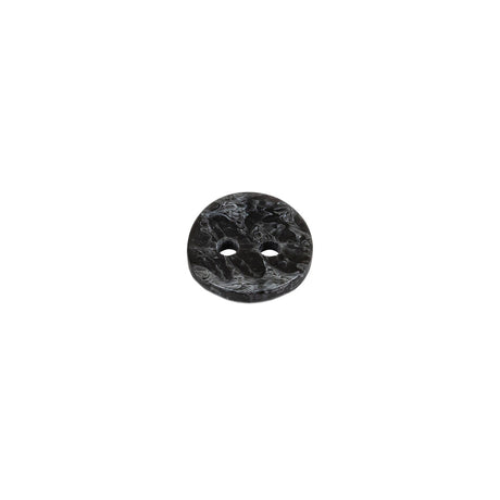 Black and Gray Mottled Concave Face 2-Hole Plastic Button - 16L/10mm