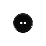 Black Ribbed 2-Hole Plastic Button - 28L/18mm