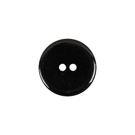 Black Ribbed 2-Hole Plastic Button - 28L/18mm