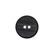 Black Ribbed 2-Hole Plastic Button - 28L/18mm