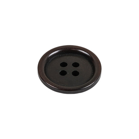 Dark Brown Rolled Rim 4-Hole Plastic Button - 32L/20mm