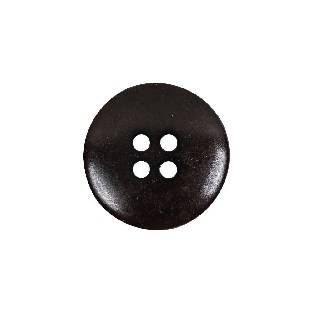 Dark Brown Rolled Rim 4-Hole Plastic Button - 32L/20mm