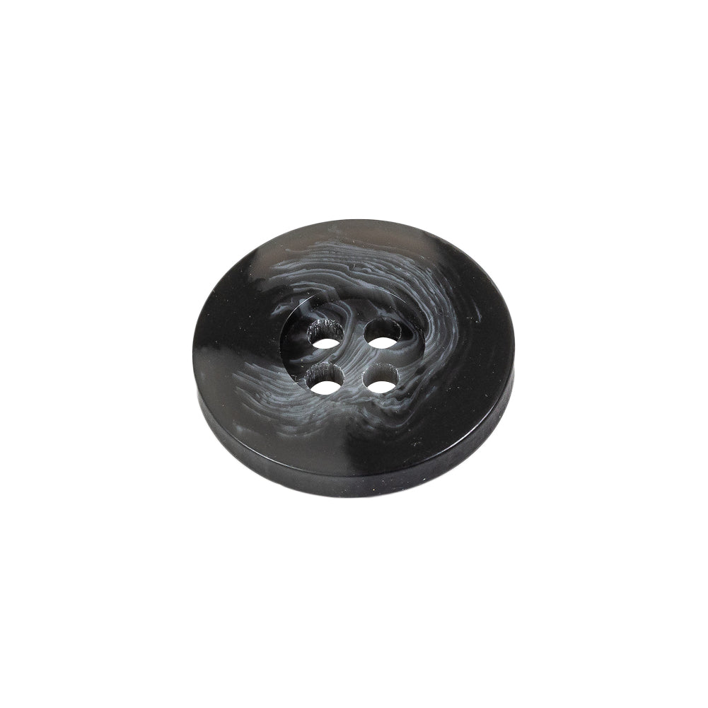 Black and Gray Swirled Wide Rim 4-Hole Plastic Button - 32L/20mm