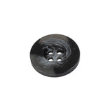 Black and Gray Swirled Wide Rim 4-Hole Plastic Button - 32L/20mm