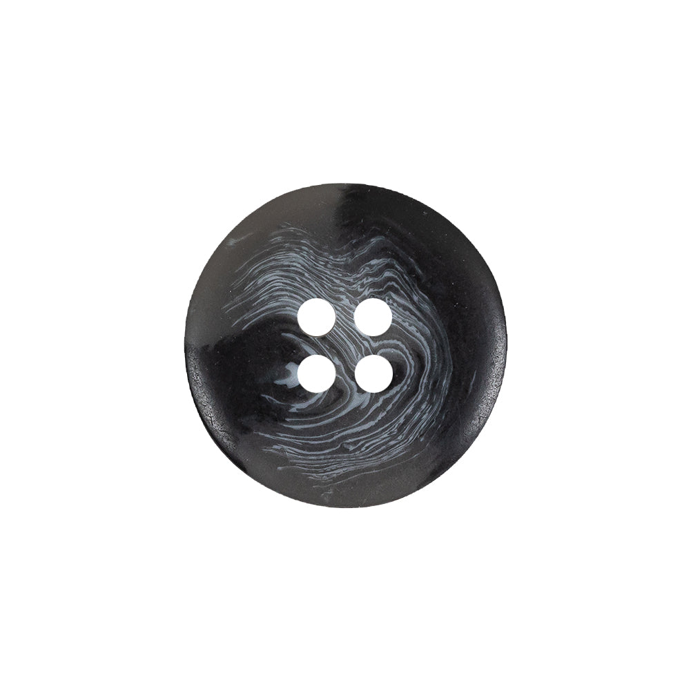Black and Gray Swirled Wide Rim 4-Hole Plastic Button - 32L/20mm