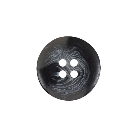Black and Gray Swirled Wide Rim 4-Hole Plastic Button - 32L/20mm