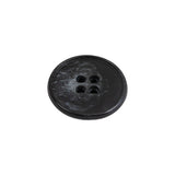 Black and Gray Swirled Low Convex Narrow Rim 4-Hole Plastic Button - 32L/20mm