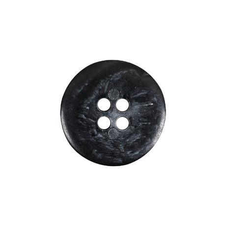 Black and Gray Swirled Low Convex Narrow Rim 4-Hole Plastic Button - 32L/20mm