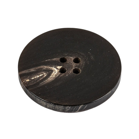 Black and Beige Woodgrain Swirls 4-Hole Plastic Button - 48L/30.5mm