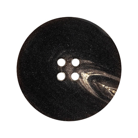 Black and Beige Woodgrain Swirls 4-Hole Plastic Button - 48L/30.5mm