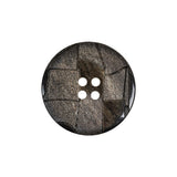 Black and Brown Mosaic Etched Low Convex 4-Hole Plastic Button - 36L/23mm