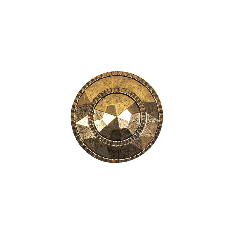 Gold Fancy Faceted Shank Back Plastic Button - 24L/15mm