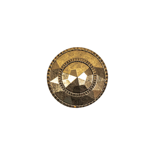 Gold Fancy Faceted Shank Back Plastic Button - 24L/15mm