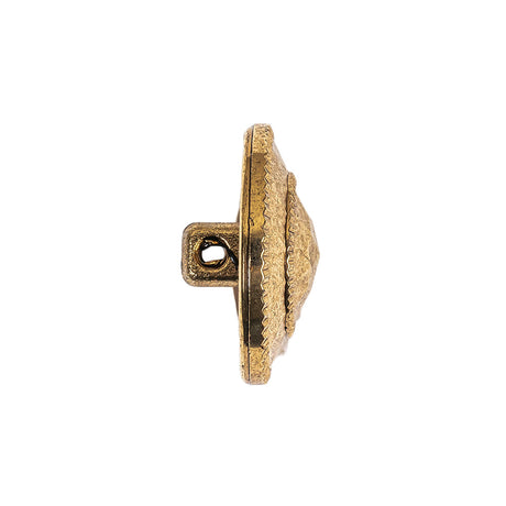 Gold Fancy Faceted Shank Back Plastic Button - 36L/23mm
