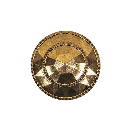 Gold Fancy Faceted Shank Back Plastic Button - 36L/23mm