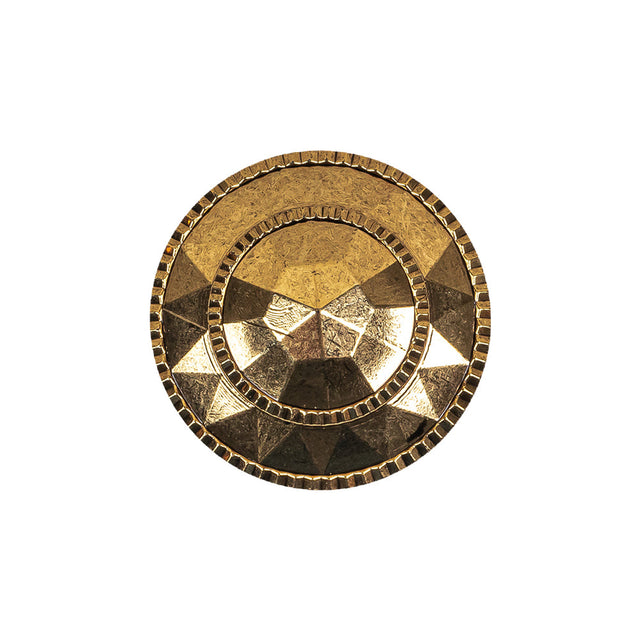 Gold Fancy Faceted Shank Back Plastic Button - 36L/23mm