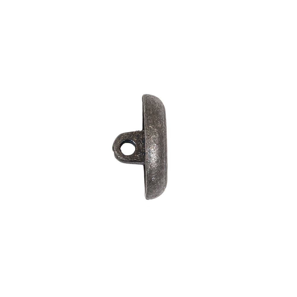 Italian Blue Silver Shank Back Metal Button - 24L/15mm