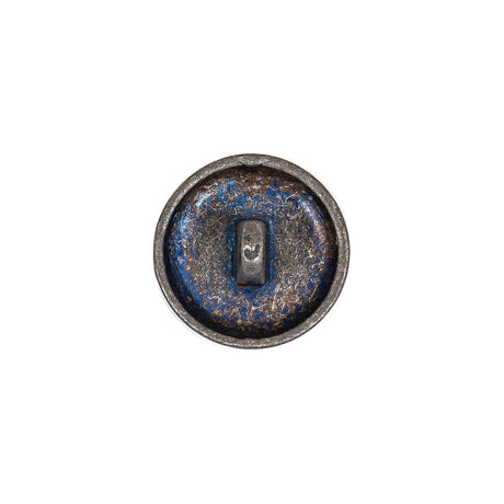 Italian Blue Silver Shank Back Metal Button - 24L/15mm