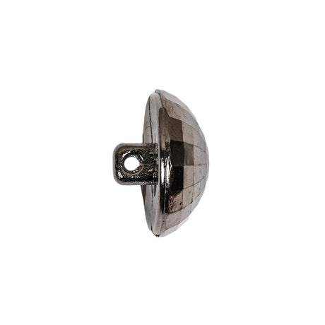 Italian Gunmetal Half Disco Ball Shank Back Plastic Button - 32L/20mm