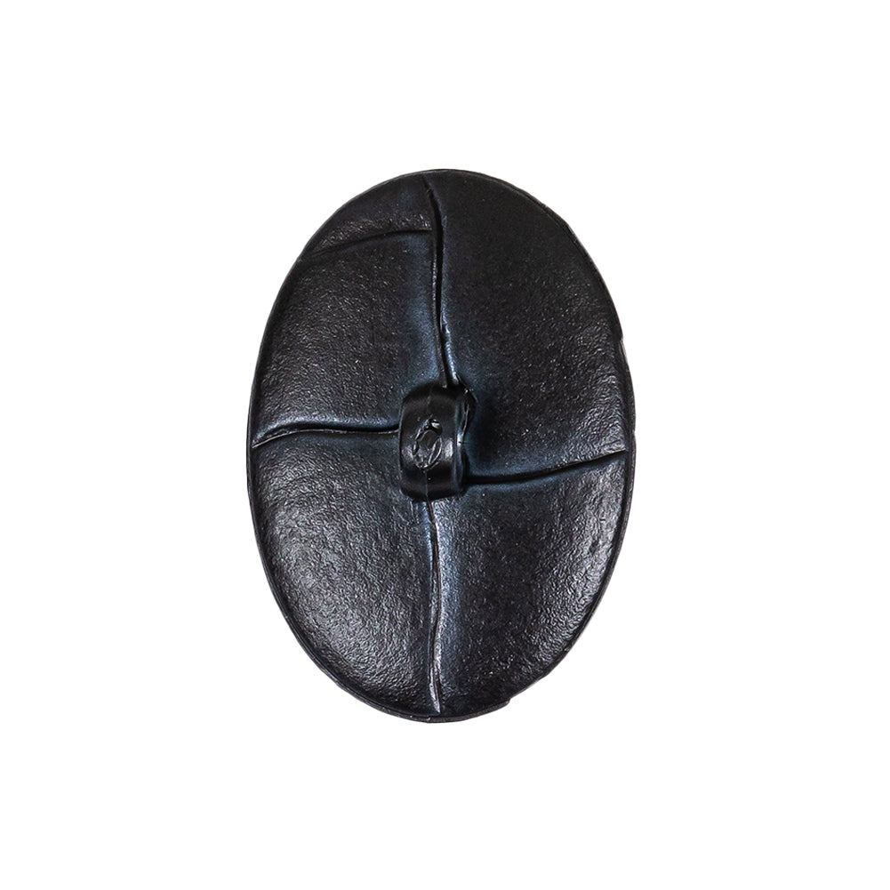 Midnight Navy Oval Knotted Leather-Look Shank Back Plastic Button - 40L/25.5mm