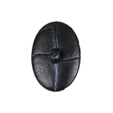 Midnight Navy Oval Knotted Leather-Look Shank Back Plastic Button - 40L/25.5mm