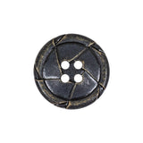Antique Black Knotted Leather-Look 4-Hole Plastic Button - 36L/23mm