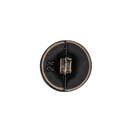 Italian Weathered Black Knotted Leather-Look Shank Back Plastic Button - 24L/15mm