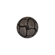 Italian Weathered Black Knotted Leather-Look Shank Back Plastic Button - 24L/15mm