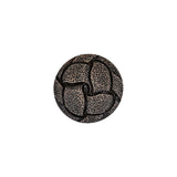Italian Weathered Black Knotted Leather-Look Shank Back Plastic Button - 24L/15mm