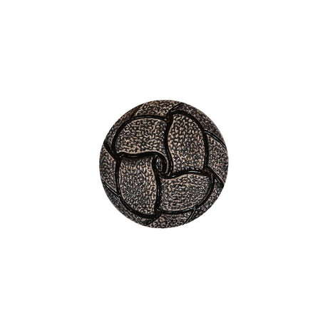 Italian Weathered Black Knotted Leather-Look Shank Back Plastic Button - 24L/15mm